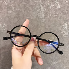 Vintage Round Frame Flower Glasses Anti Fatigue Unisex