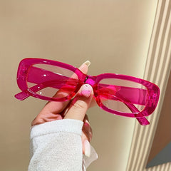 Y2K Rectangle Sunglasses Candy UV400 Sun Shades for Summer Beach Party