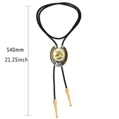 Men's Retro Tie Horse Pattern Buckle Adjustable Neckties