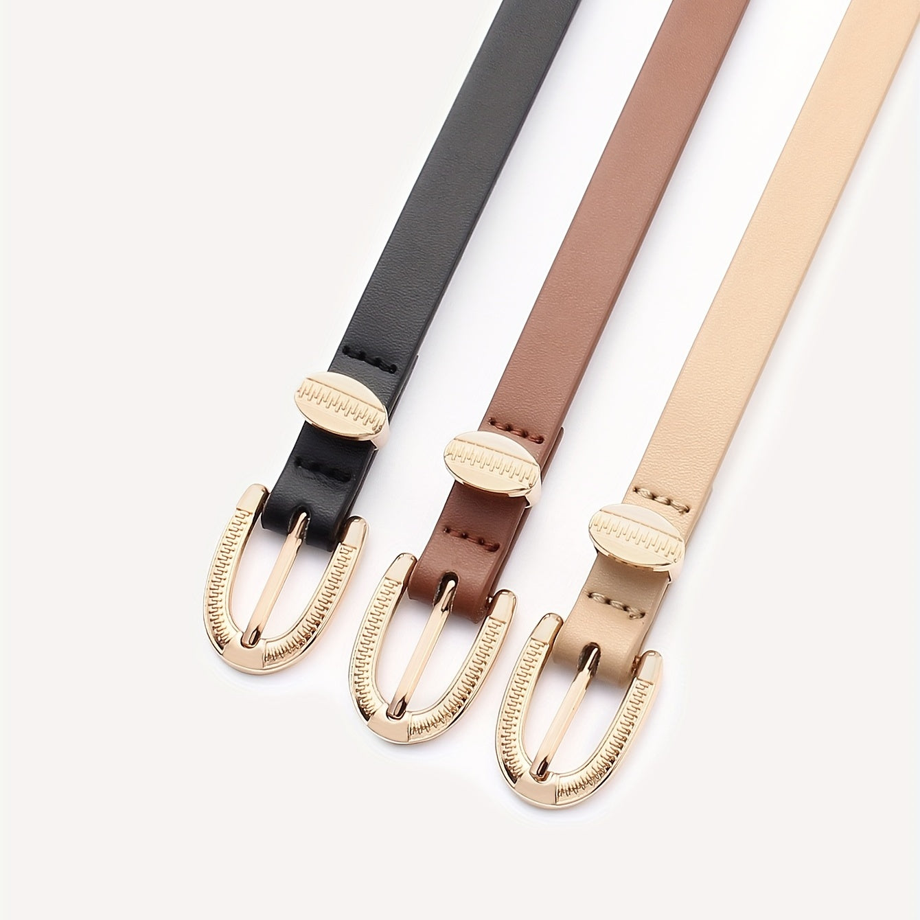 Vintage Oval Buckle Belt PU Leather Waist Belt for Women