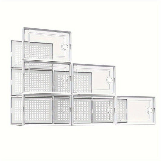 12pcs Shoe Rack Box With Door Stackable Shoe Cabinet Drawer