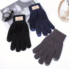 Knitted Pineapple Pattern Gloves for Men Women Non Slip Warm Gloves