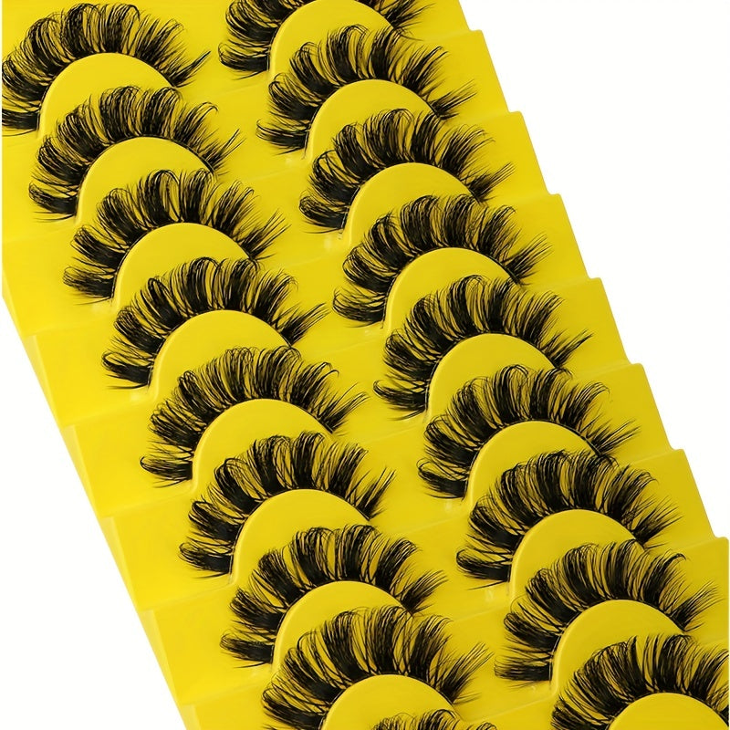 10 Pairs Natural 3D Fluffy Lashes for Daily or Special Occasion Makeup