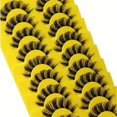 10 Pairs Natural 3D Fluffy Lashes for Daily or Special Occasion Makeup
