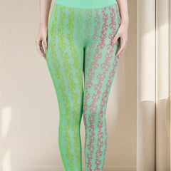Two Tone Jacquard High Waist Butt Lifting Leggings Tummy Control Yoga Pants