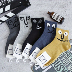 Men's Cartoon Crew Socks Breathable Cotton Comfy Casual Unisex Socks