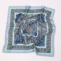 Leopard Paisley Print Bandana Satin Square Scarf Head Wraps Neckerchief