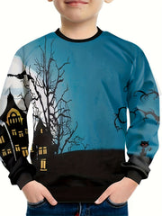 Halloween Castle Boy's Long Sleeve T-shirt