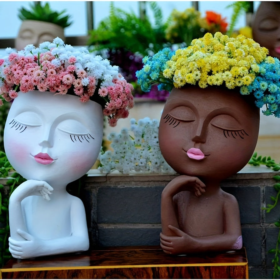 Resin Vase Flower Pot for Home Office Garden Decor