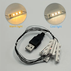 LED Building Block Lighting Kit 4 Warm 1x4 Bricks