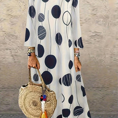 Women's Plus Polka Dot Print Maxi Dress