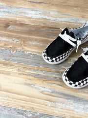 Plaid Print Blocking Skate Shoes Lightweight Comfortable Low Top Sport Shoes