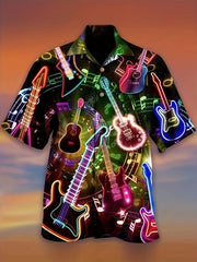 Men's All Over Printed Band T Shirt Hip Hop Concert Hawaiian Beach Short Sleeve