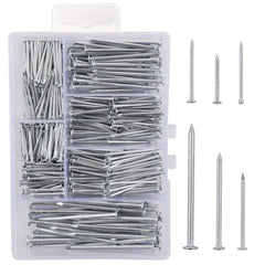280pcs 6 Sizes Galvanized Nails Assortment Kit with Storage Box