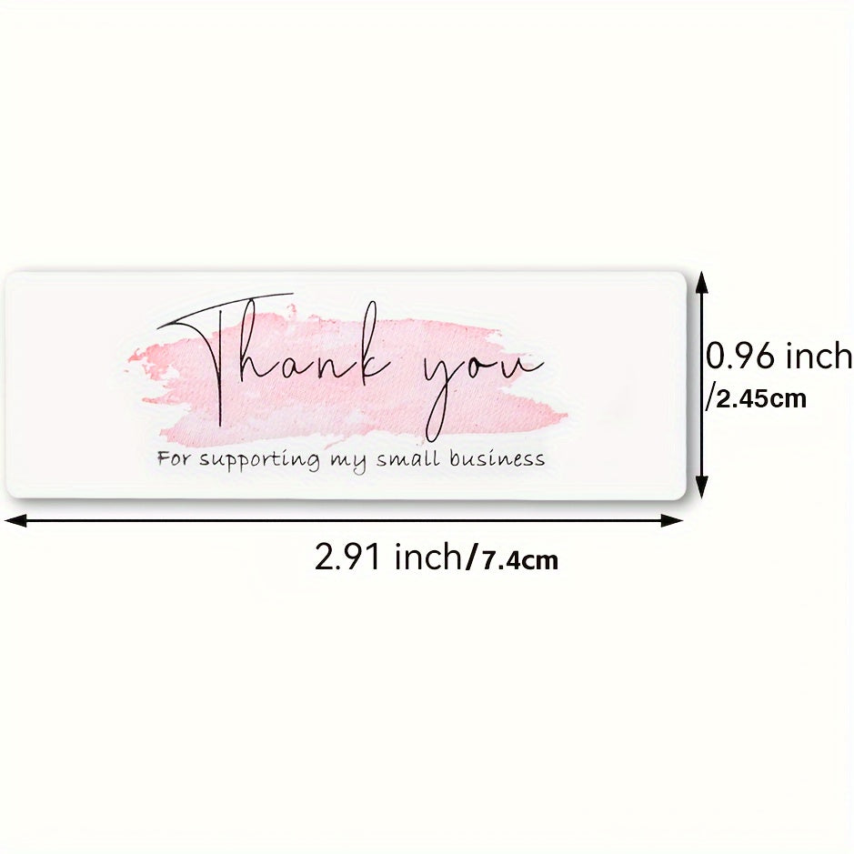 2 Rolls Pink Thank You Stickers 120 L