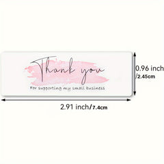 2 Rolls Pink Thank You Stickers 120 L