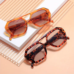 Men's Large Frame Polygon Sunglasses Retro Ocean Film Eyewear