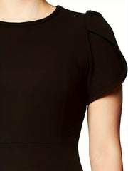 Petal Sleeve Bodycon Dress in Solid Color