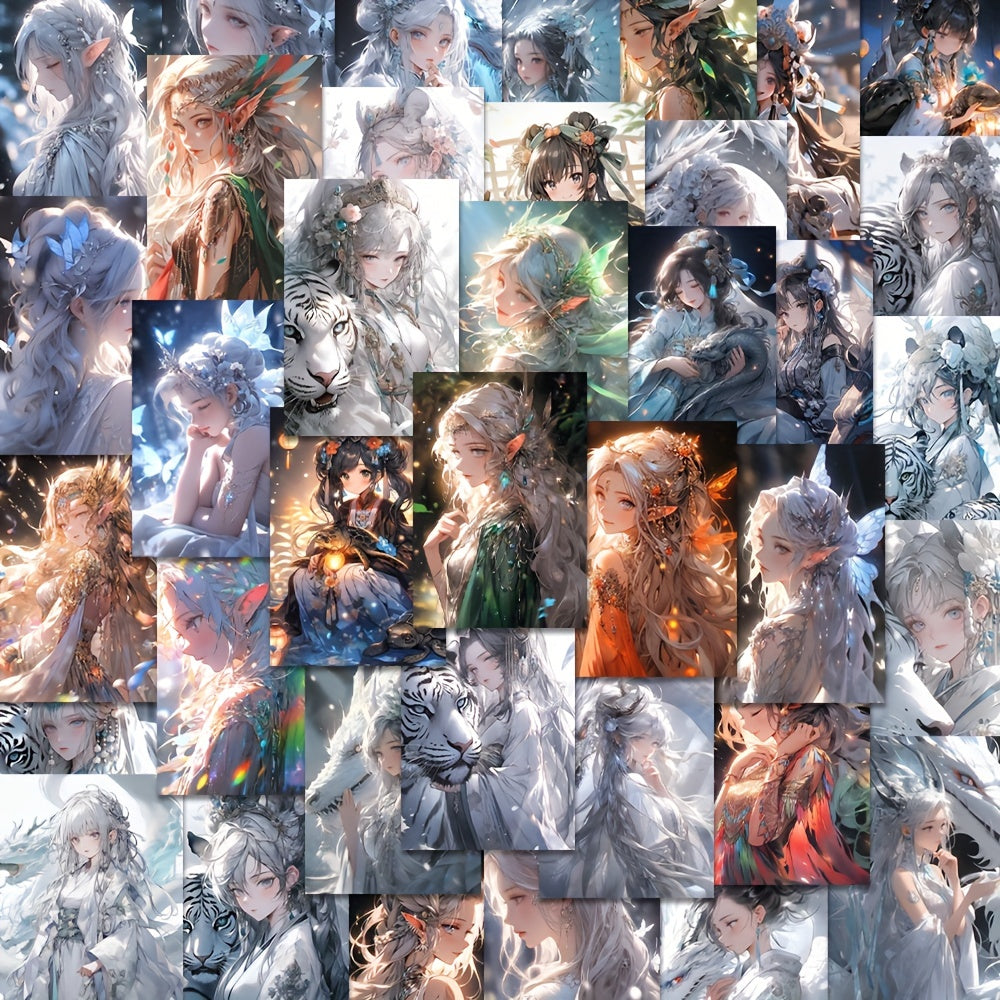 54pcs Girls Anime Stickers Pack for Kids Laptop Luggage Notebook Bike