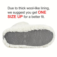 Women's Cozy Fuzzy Slipper Boots - Solid Slip On Indoor Shoes