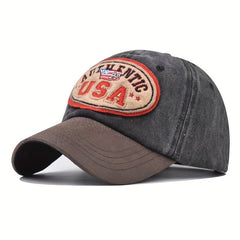 Vintage Letter Embroidered Baseball Cap Outdoor Sun Cap