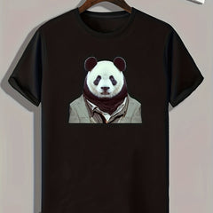 Panda Print Men's Graphic T shirt Casual Comfy Tees For Summer