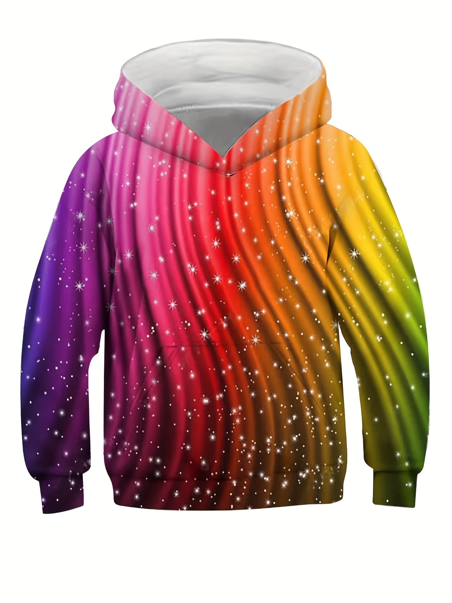 3D Rainbow Graphic Hooded Sweatshirt for Kids