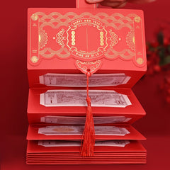 Ziyi Bronzing Folding Red Packet Red Envelope Lucky Money Pocket