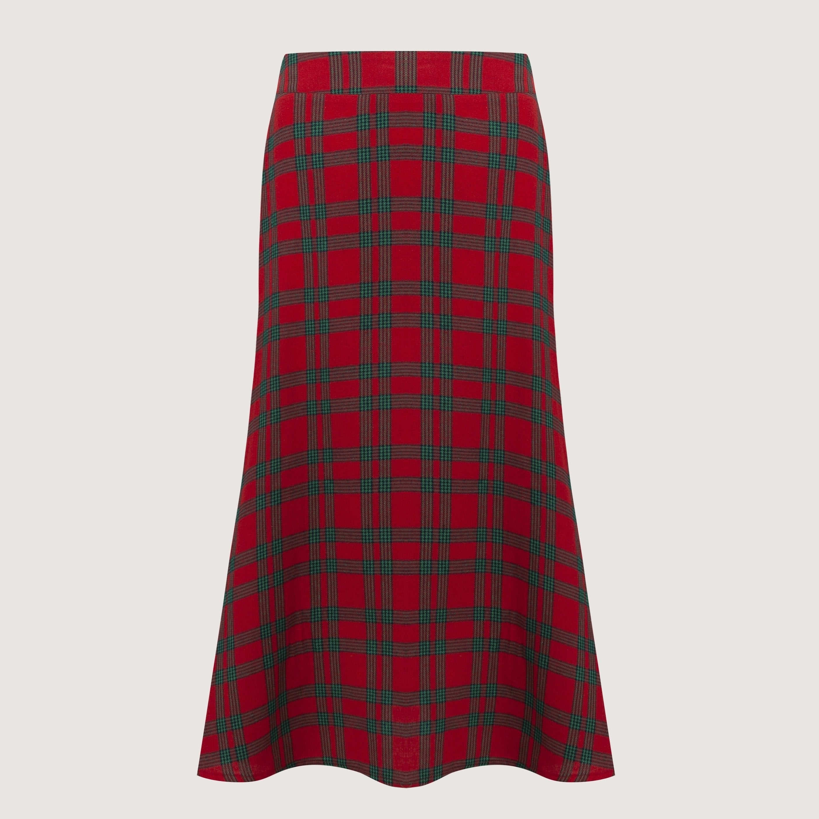 Plaid Pattern Zipper Back Casual Bodycon Skirt