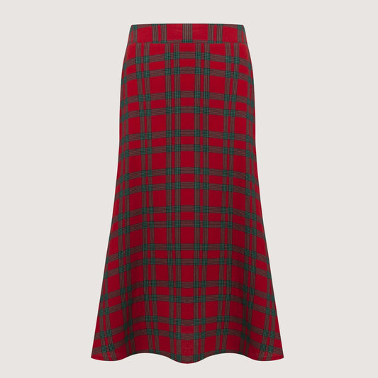 Plaid Pattern Zipper Back Casual Bodycon Skirt