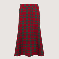 Plaid Pattern Zipper Back Casual Bodycon Skirt