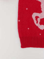 Christmas Elements Pattern Pullover Sweater Crew Neck Women's Clothing