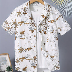 Coconut Tree Boys Full Print Casual Shirt Summer Outdoor