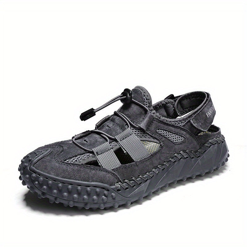 Men's Adjustable Lace Sandals Non Slip Trekking Beach Shoes