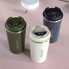 Stainless Steel Water Bottle 17.25oz Temperature Display Insulated Coffee Cup