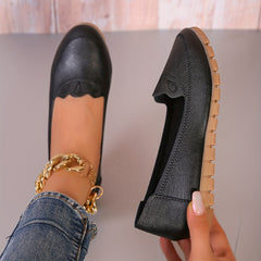 Women's Soft Sole Faux Leather Work Shoes Comfy Flats