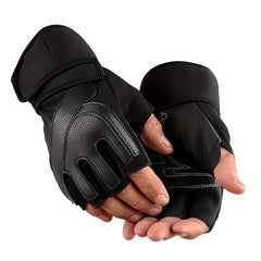 Men's Fingerless Gloves for Weightlifting, Cross Training - Soft Hand Protection