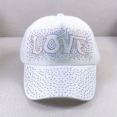 Sparkly Rhinestone Baseball Cap Adjustable Sun Hat