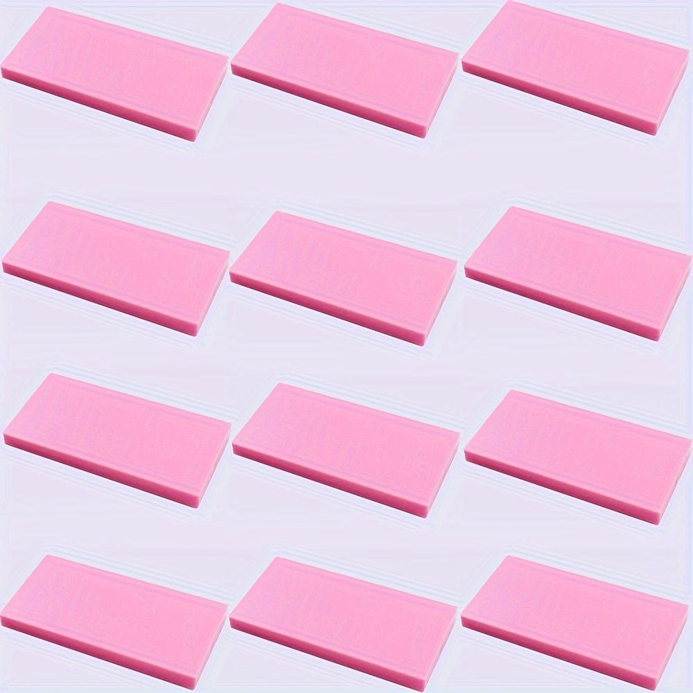 12pcs Building Block Set 2x4 Low Wall Flat Bricks Mixed Colors ABS Construction