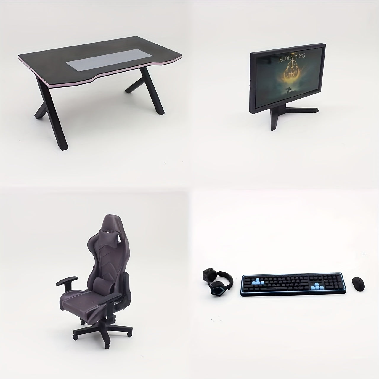 1:12 Dollhouse Mini Computer Gaming Desk