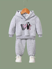 Love Letter Pattern 2pcs Kids Activewear Sets - Comfy Outfits for Sports