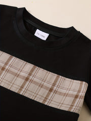 2pcs Baby Boys Casual Plaid T-shirt & Shorts Set Clothes