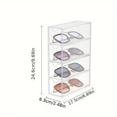 1pc Sunglasses Organizer Rack Durable Plastic Storage