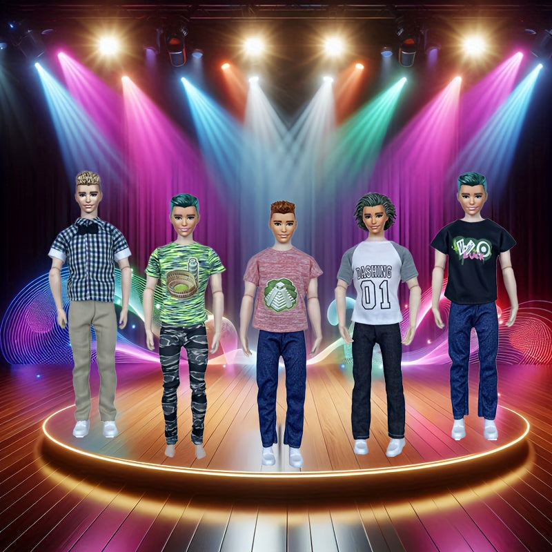 8 Pack Unisex Doll Clothing Set Assorted Outfits for 30-02 cm Action Figures