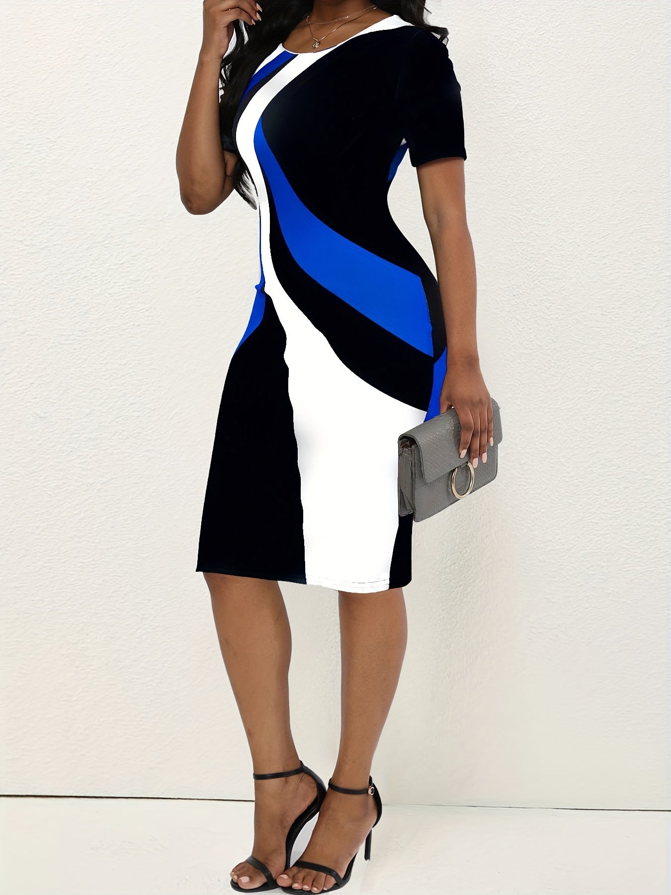 Women's Graphic Print Bodycon Midi Pencil Dress