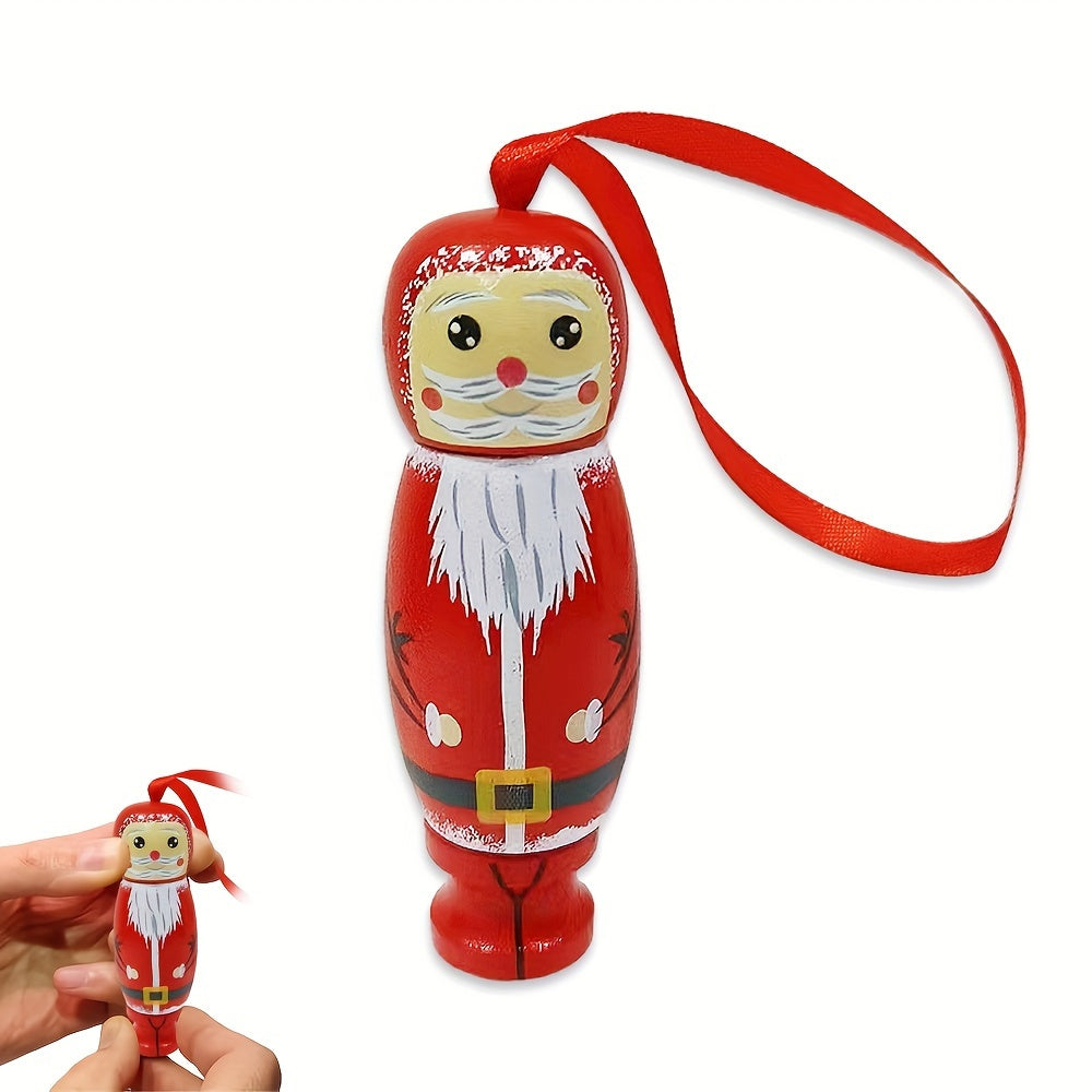 Funny Santa Claus Pendant Christmas Decorations Wooden Holiday Ornaments