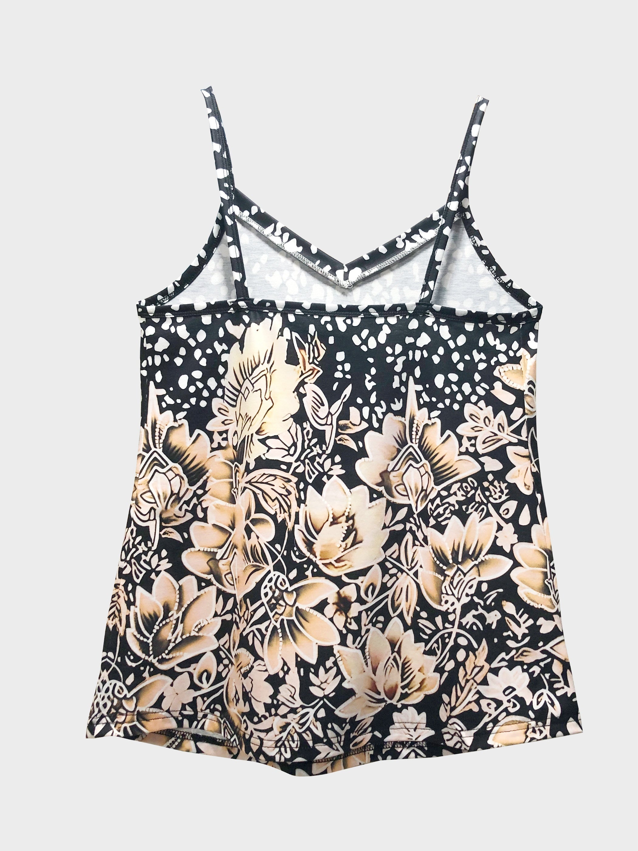 Floral Print V Neck Spaghetti Strap Top for Summer