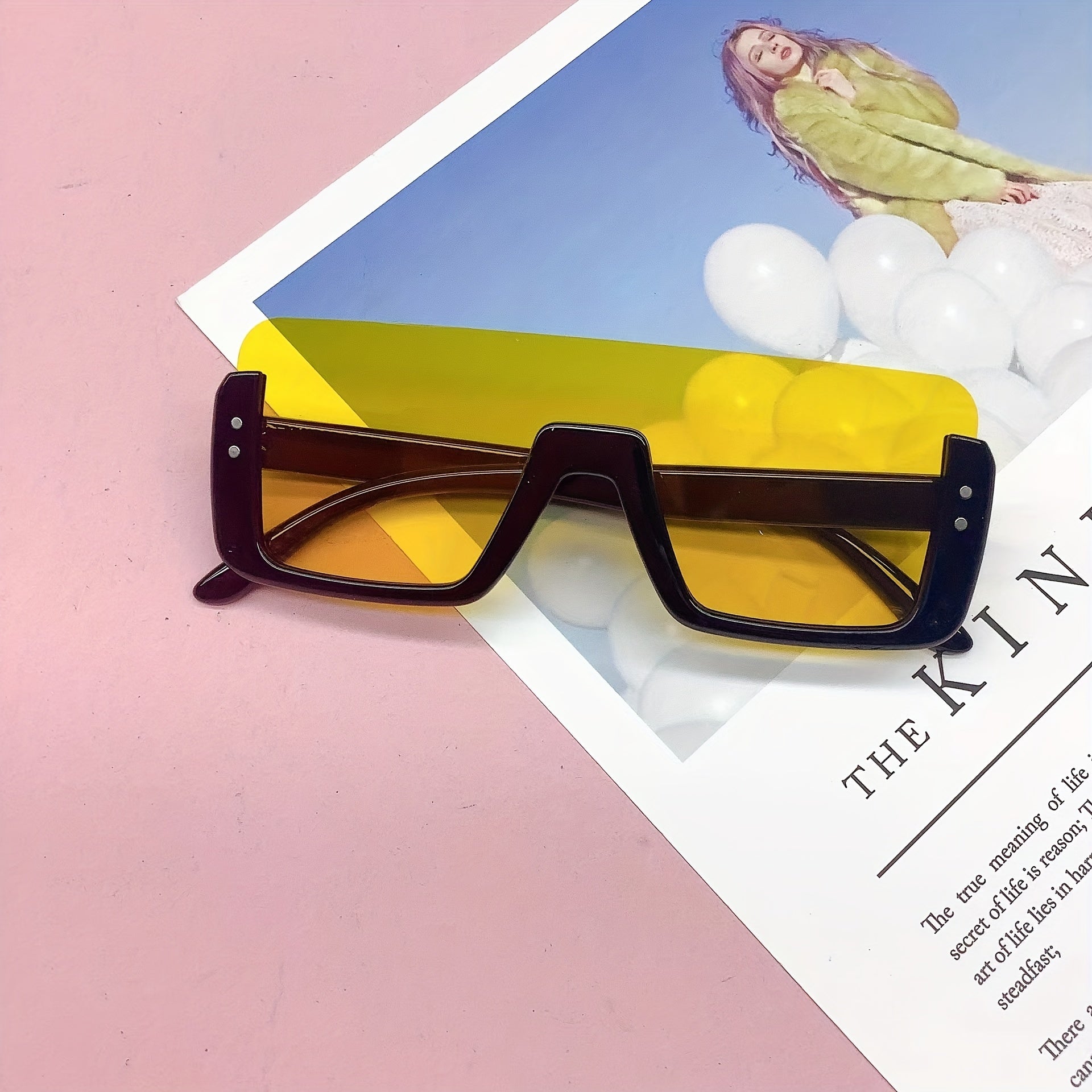 Half Frame Square Sunglasses UV Protection