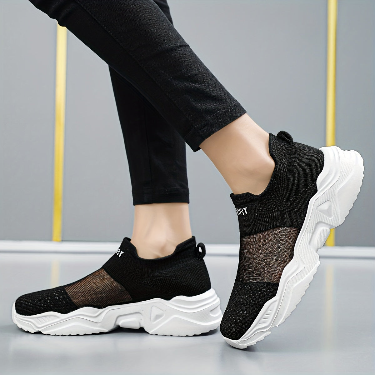 Mesh Slip-On Running Shoes Lightweight Breathable Comfy Women's Sneakers