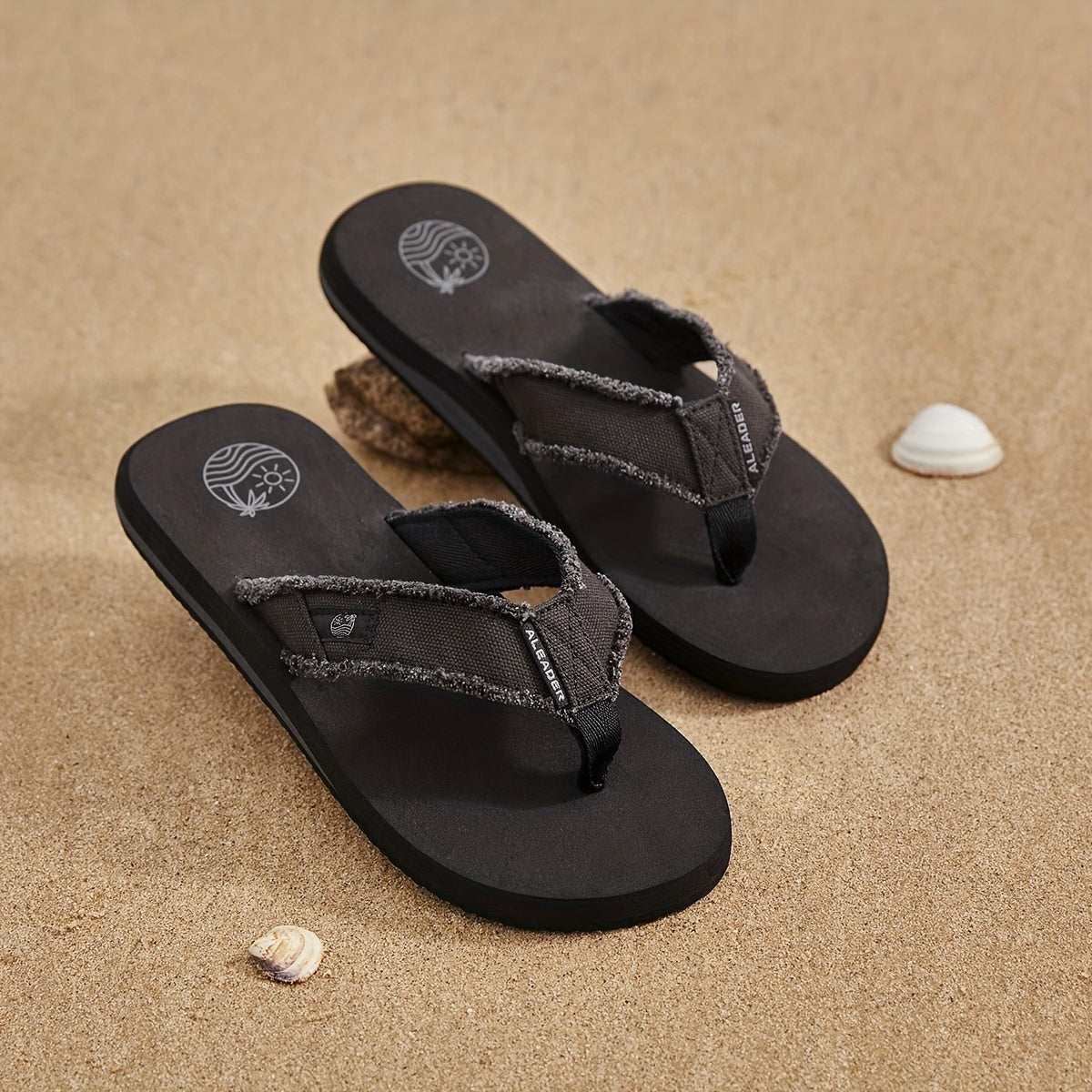 Men's Classic Solid Flip Flops Durable Non Slip Outdoor Hiking Sandals